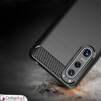 Carbon guminis dėklas - juodas (telefonui Sony Xperia 5 III)
